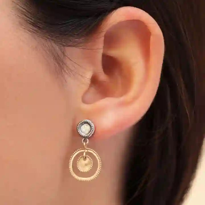 Pendientes plata y bronce