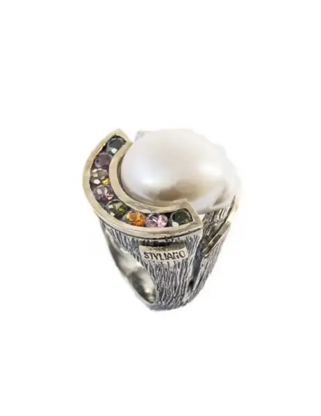 Anillo perla y plata styliano