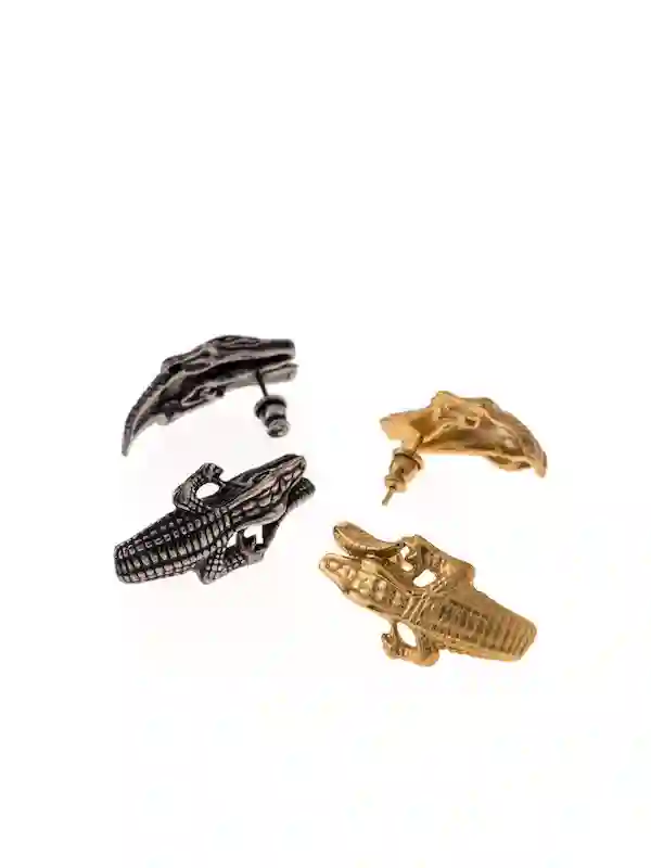Cocodrilo plata pendientes
