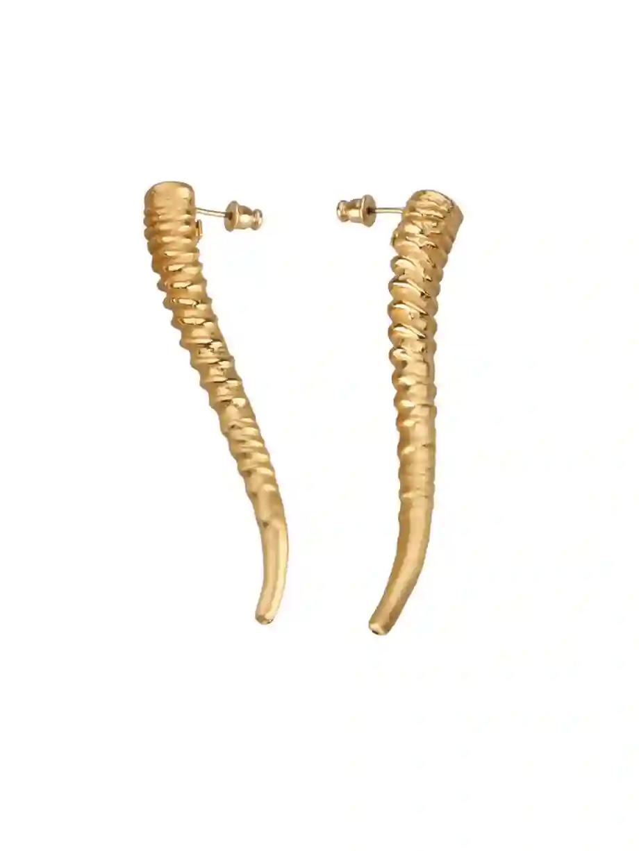 TWISTED HORN EARRINGS GOLD