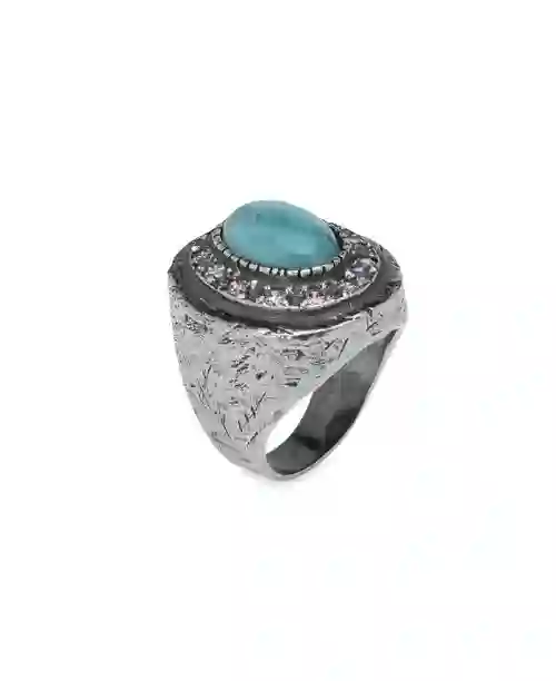 Anillo Plata Con Piedra Amazonita