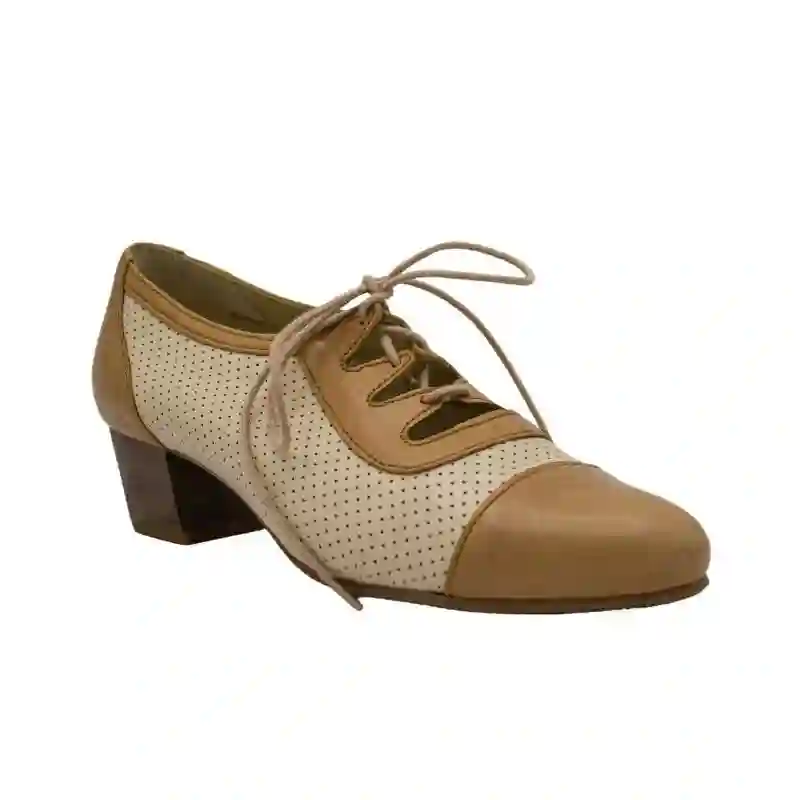 Zapato de Cordones Sin Lengüeta Beige