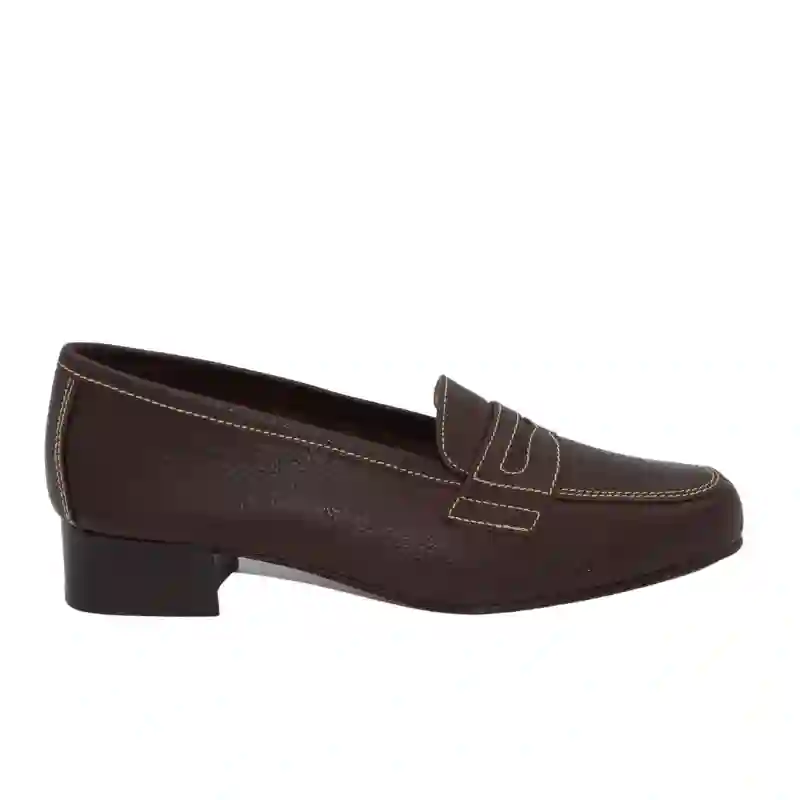 MOCASIN CON ANTIFAZ Y TACON MARRON