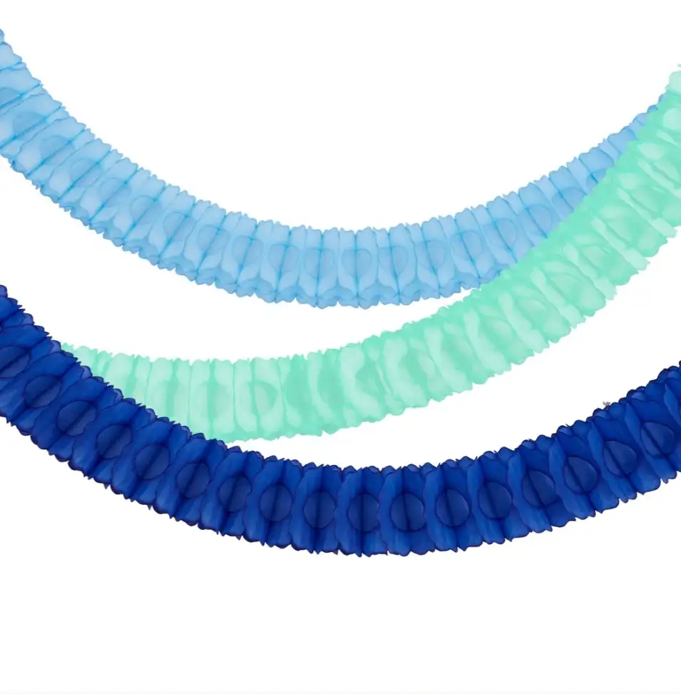 3 Blue Honeycomb garlands
