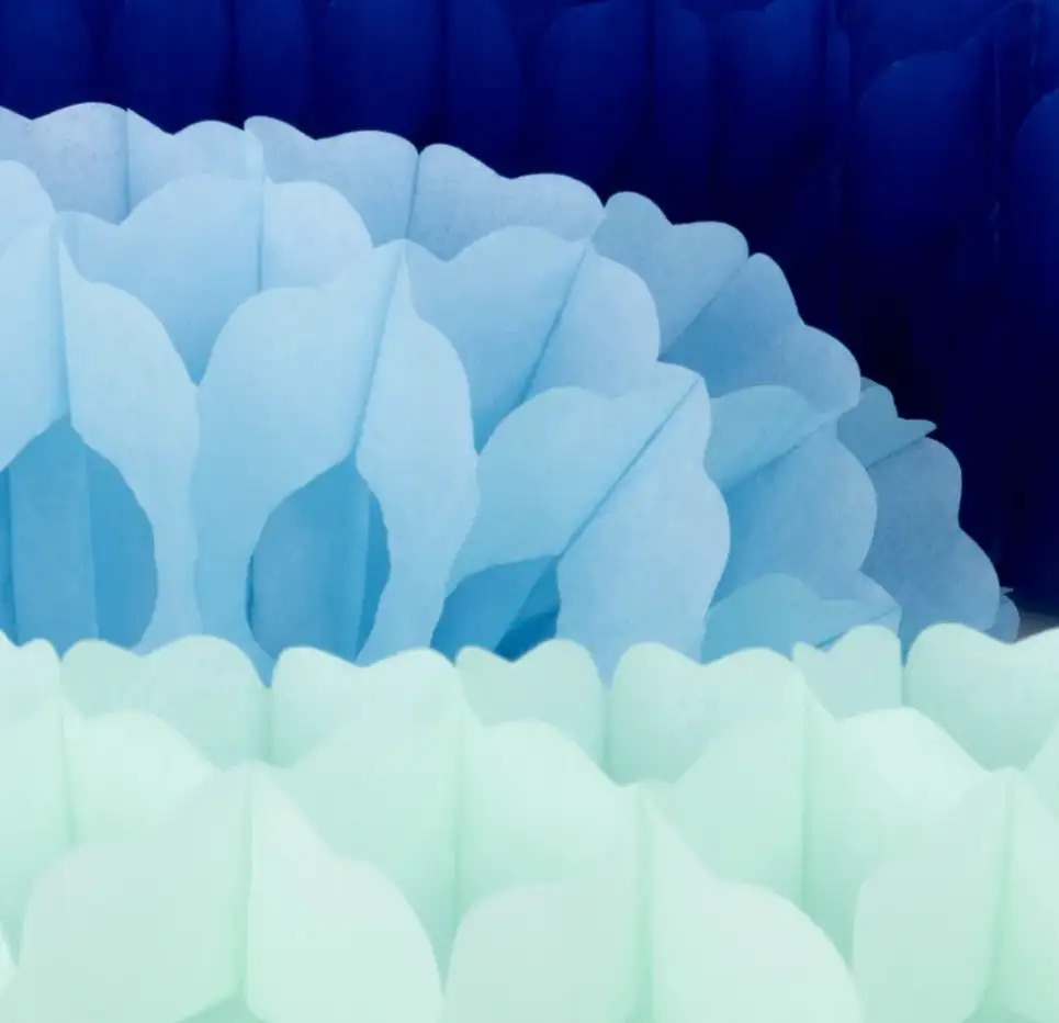 3 Blue Honeycomb garlands - Image 2