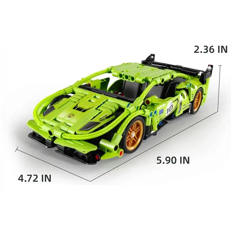 Green racing car N 5810 - 457 pieces - Image 2