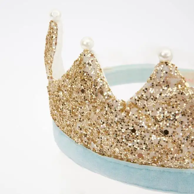 Corona de fiesta de oro y perlas - Imagen 3