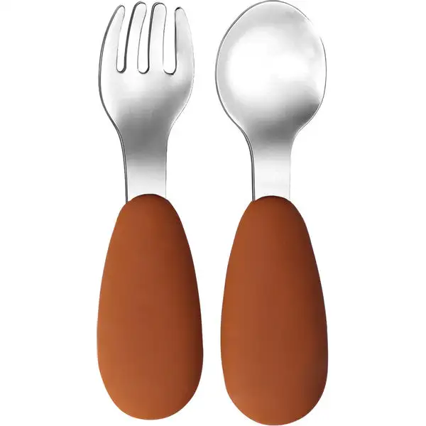 Children's cutlery of silicone and stainless steel in various colors - Image 3