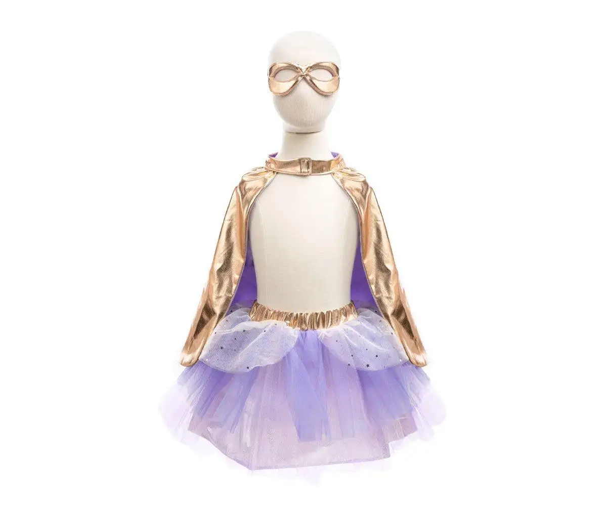 Gold superheroin/lilac costume size 4-6 years