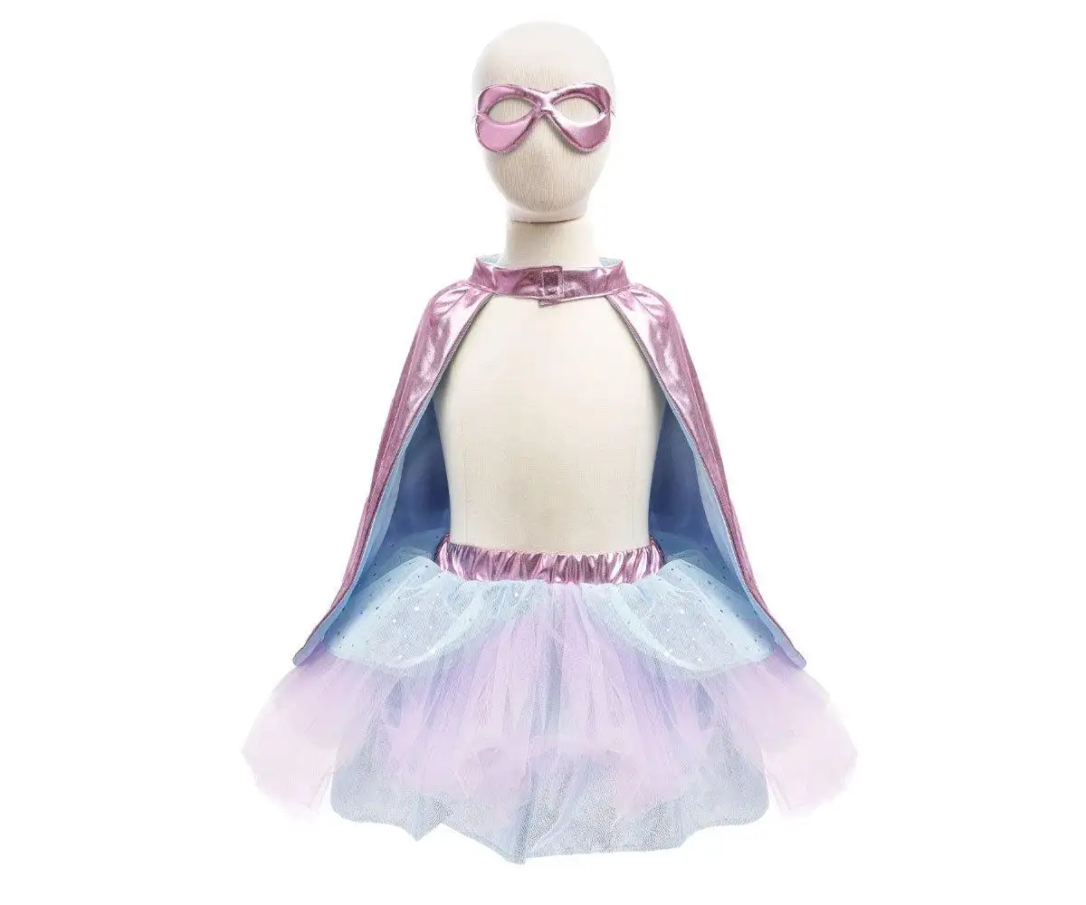 Disfraz superheroína rosa/azul clarito Talla 4-6 años