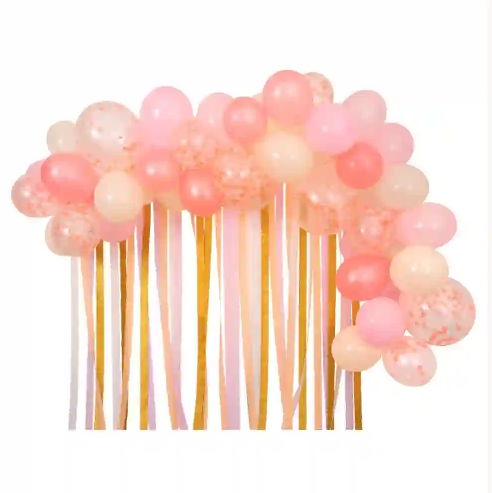 Guirnalda de globo rosa y streamer (x 50 globos)