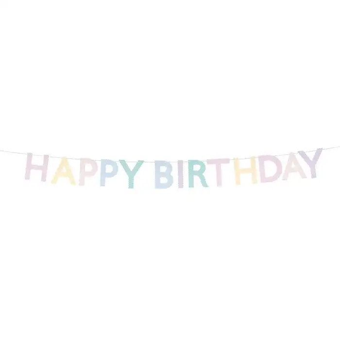 Guirnalda Happy Birthday en Tonos Pastel