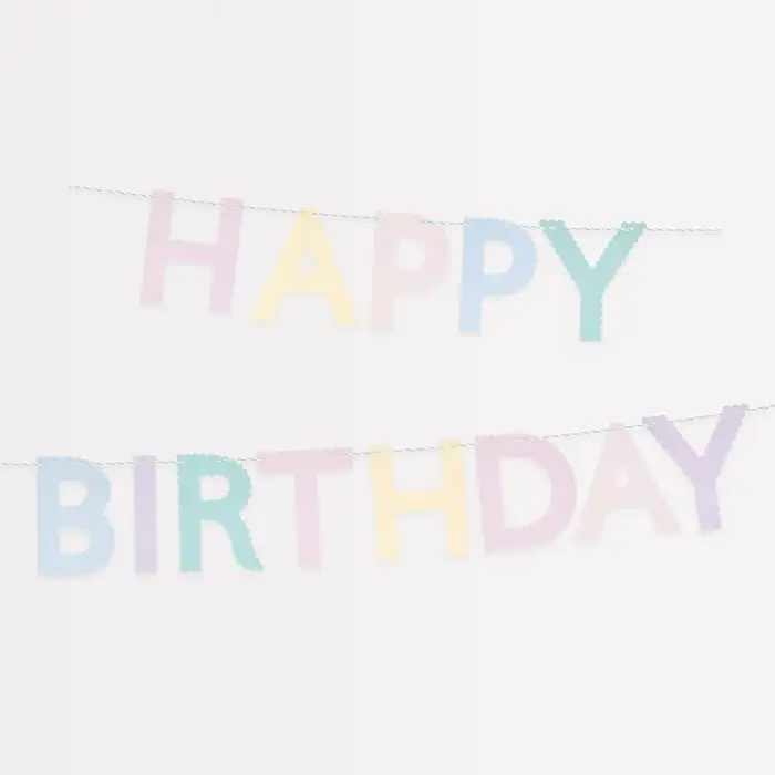 Guirnalda Happy Birthday en Tonos Pastel - Imagen 2