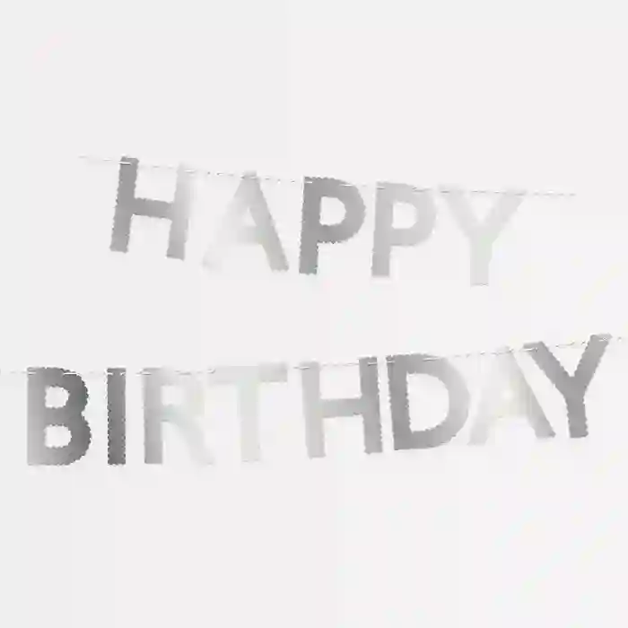 Guirnalda Happy Birthday silver