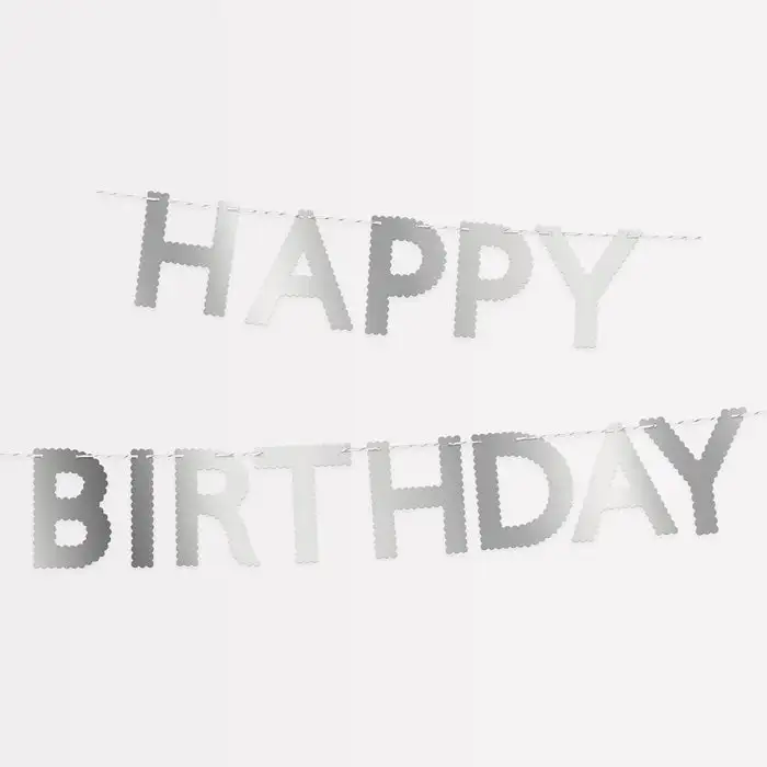 Guirnalda Happy Birthday silver