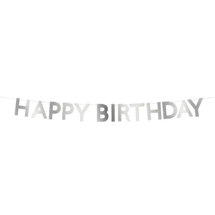 Guirnalda Happy Birthday silver - Image 2