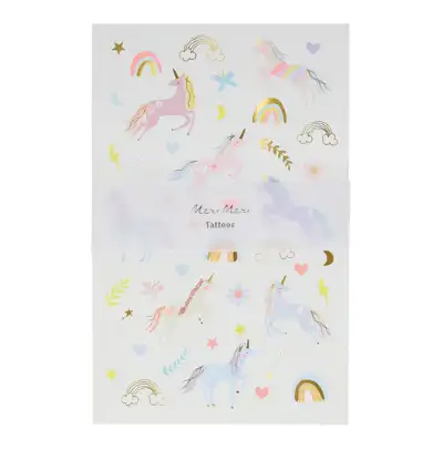 Hojas de tatuaje de unicornio