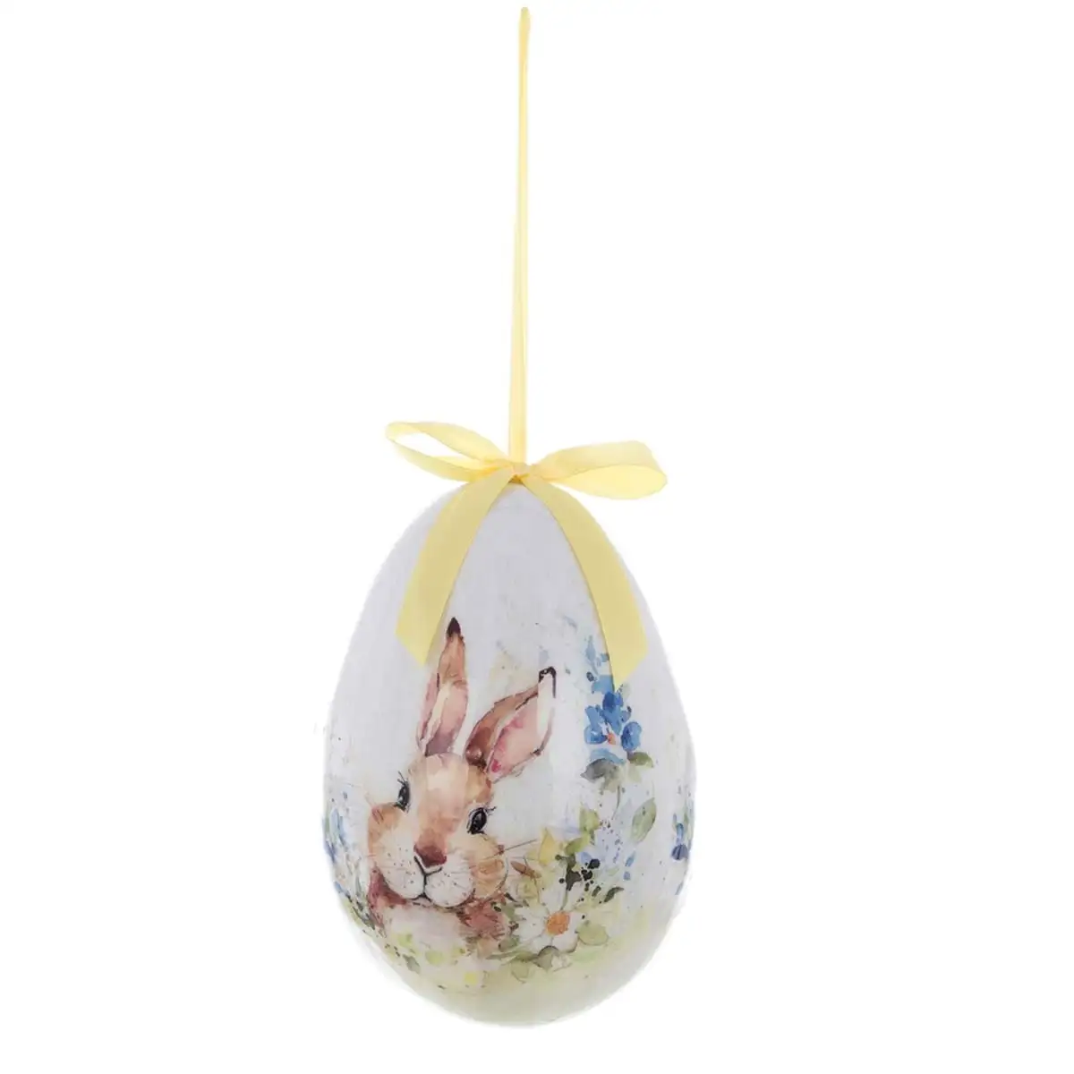 Huevo de pascua decoración lazo amarillo