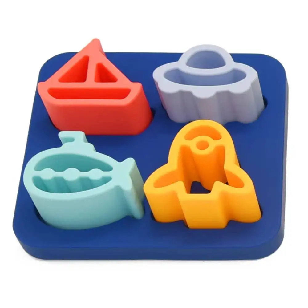 Juguetes de estimulación en silicona - Rompecabezas de vehículos