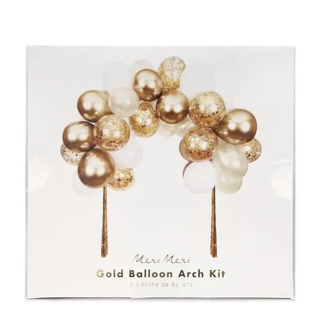 Kit arco globos blancos y dorados - Imagen 2