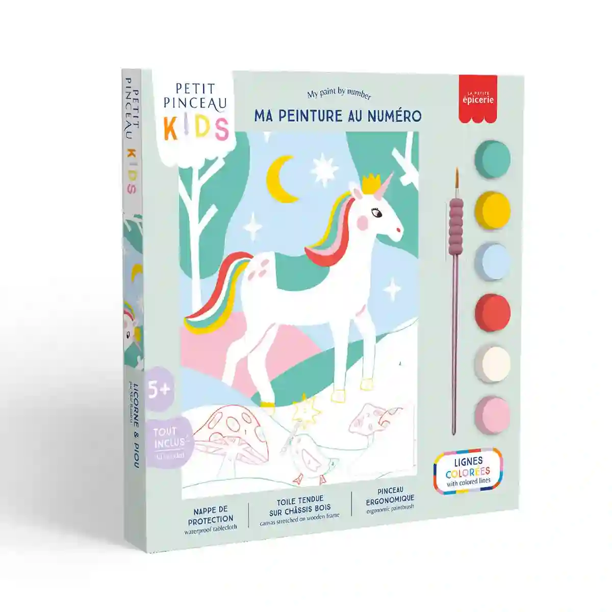 Painting kit by number - Little Brush Kids Unicorn and Piou
