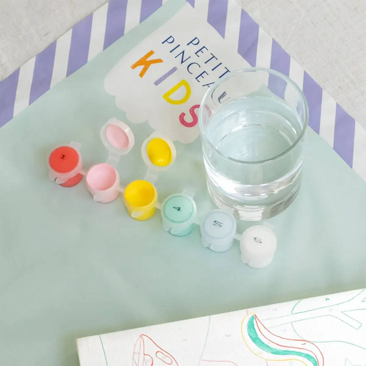 Painting kit by number - Little Brush Kids Unicorn and Piou - Image 2