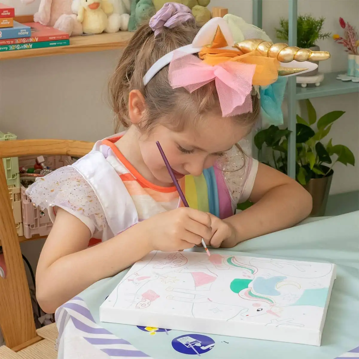 Painting kit by number - Little Brush Kids Unicorn and Piou - Image 3