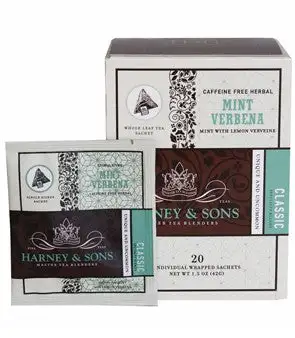 Menta Verbena Caja 20 Pirámides seda en sobres individuales