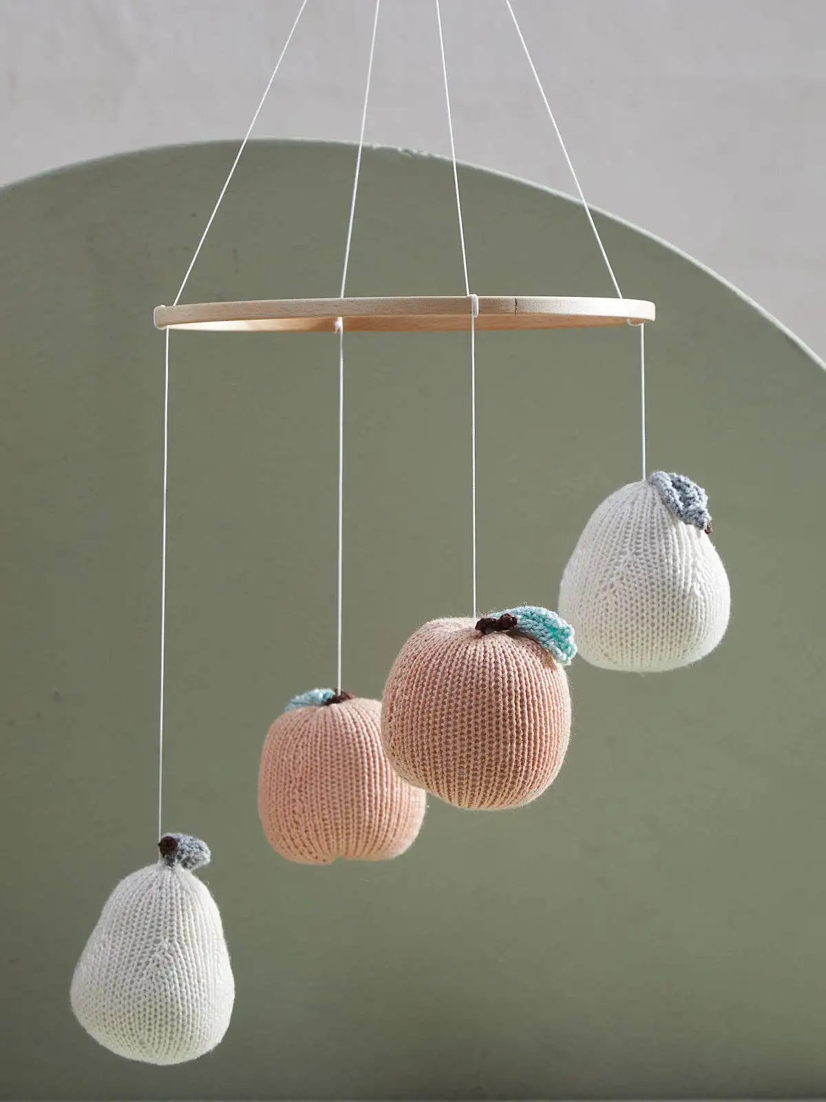 Fruits baby mobile, handmade, cotton, Montessori - Image 2
