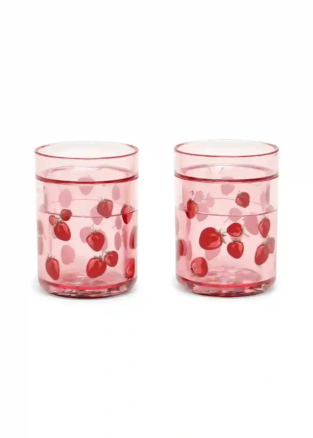 Pack 2 vasos purpurina-Fresas