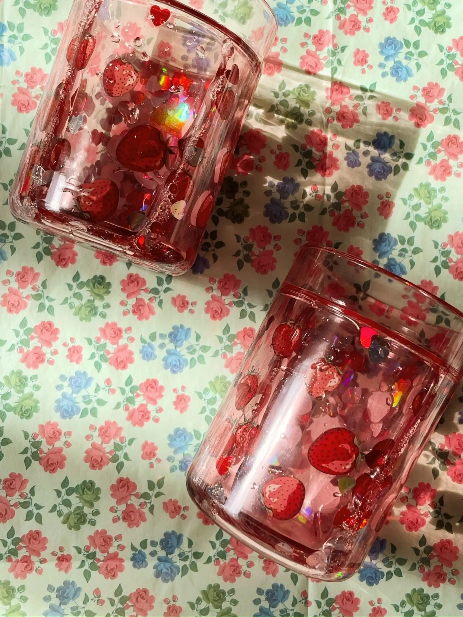 Pack 2 vasos purpurina-Fresas - Imagen 2