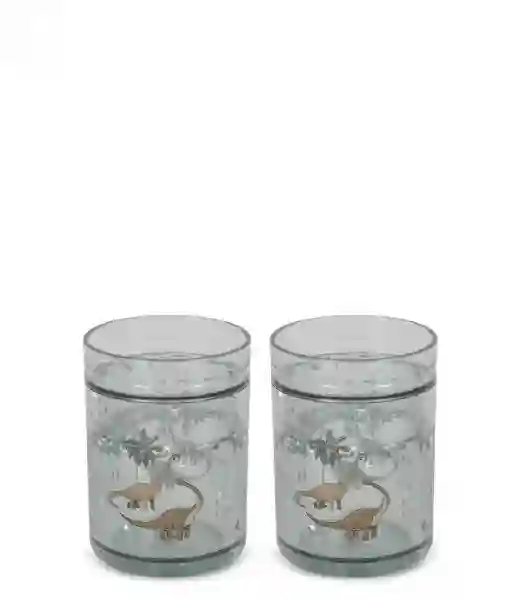 Pack de 2 vasos Dinosaurio con purpurina