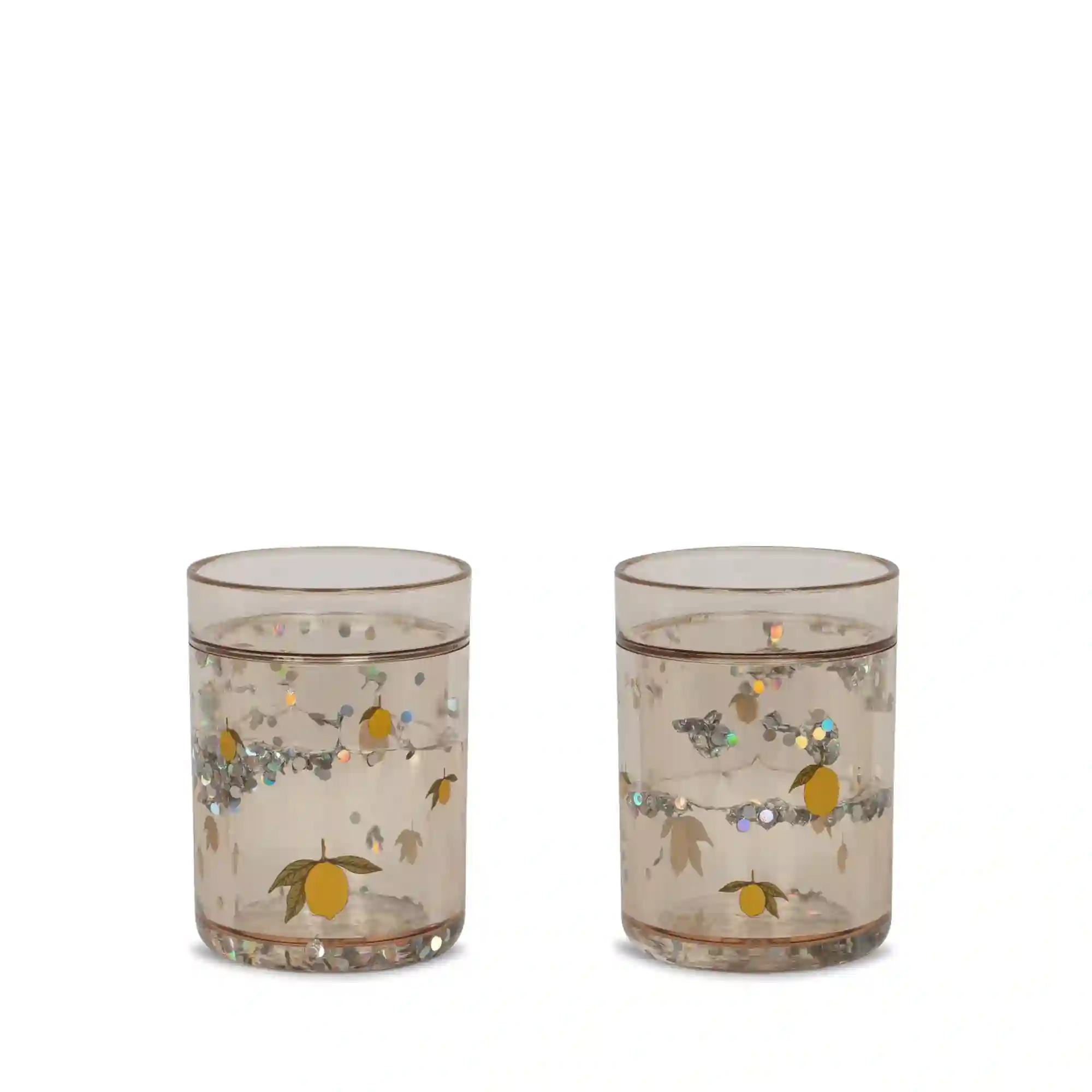 Pack of 2 lemon vessels with glitter