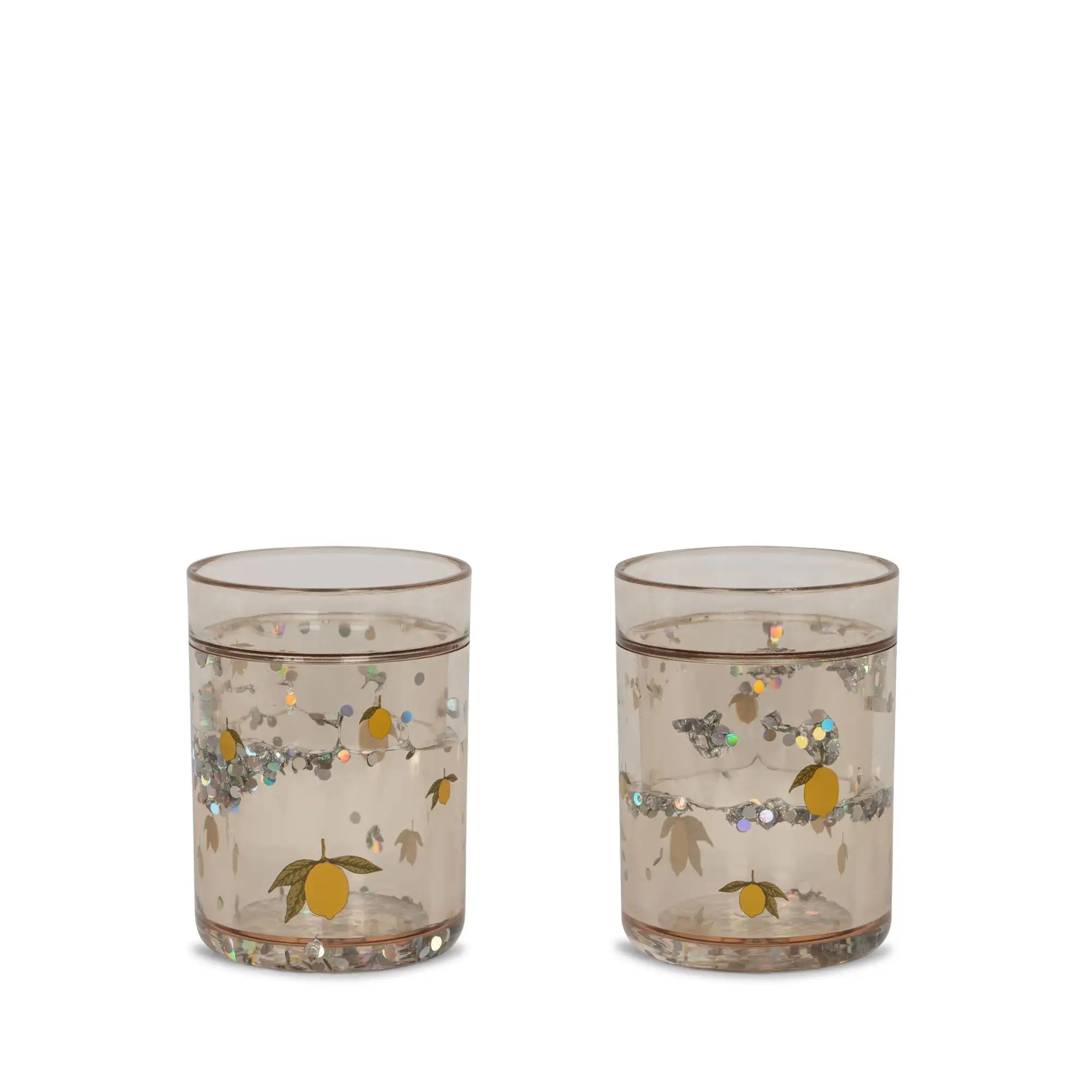 Pack of 2 lemon vessels with glitter