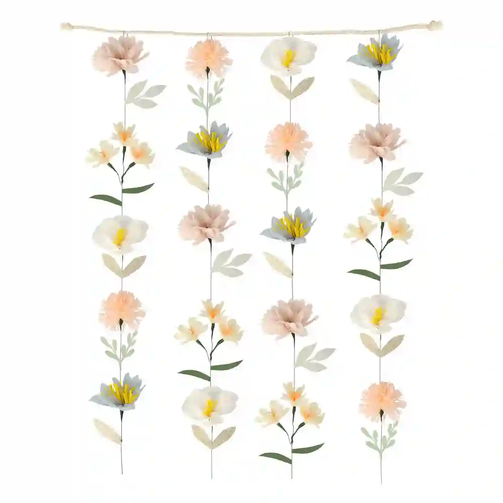 Pared de flores pastel