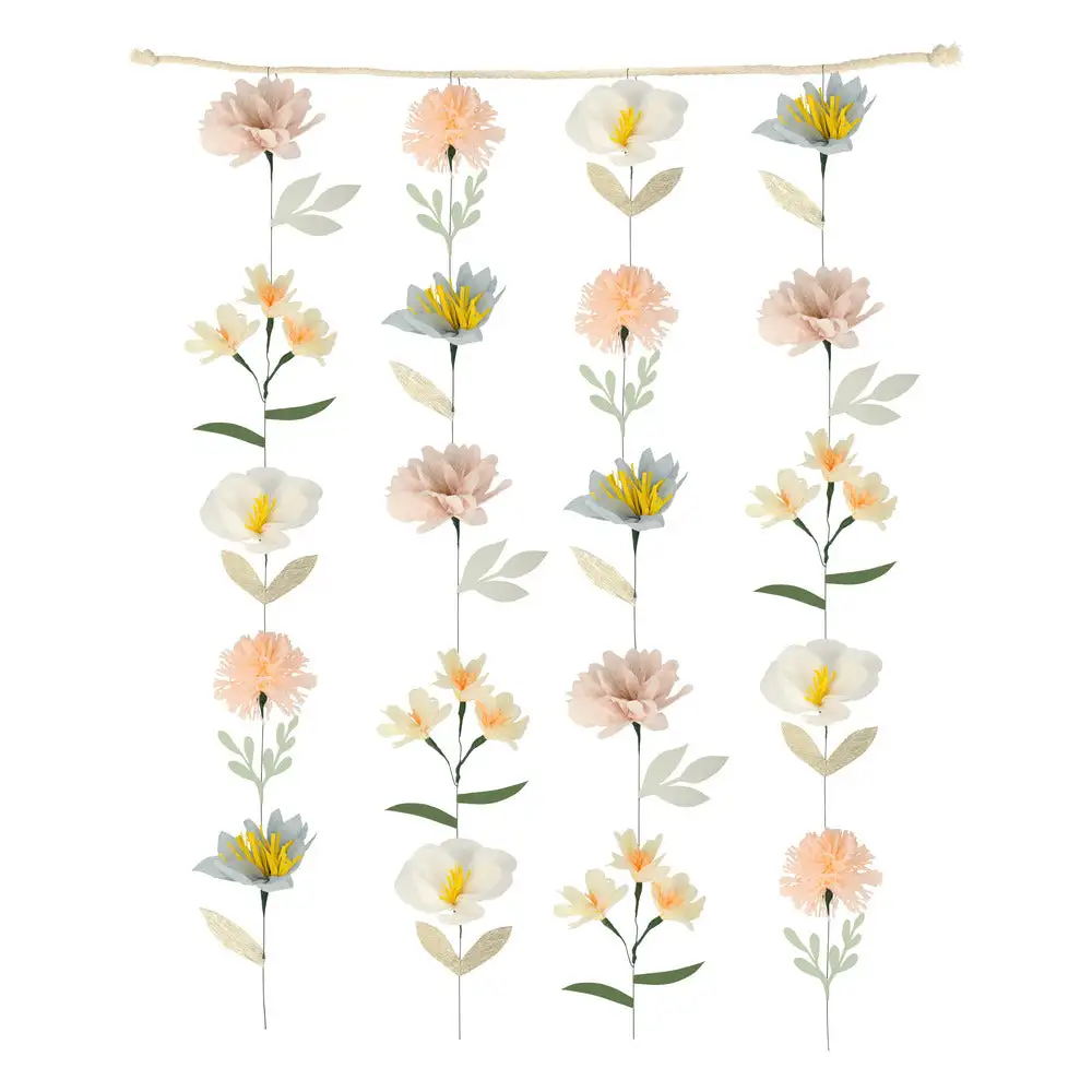 Pared de flores pastel