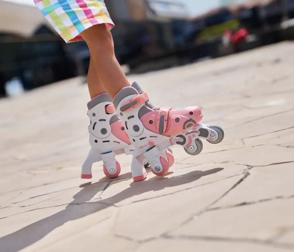 Patines en Línea 2 en 1, talla 26-29 Rosa pastel - Imagen 2