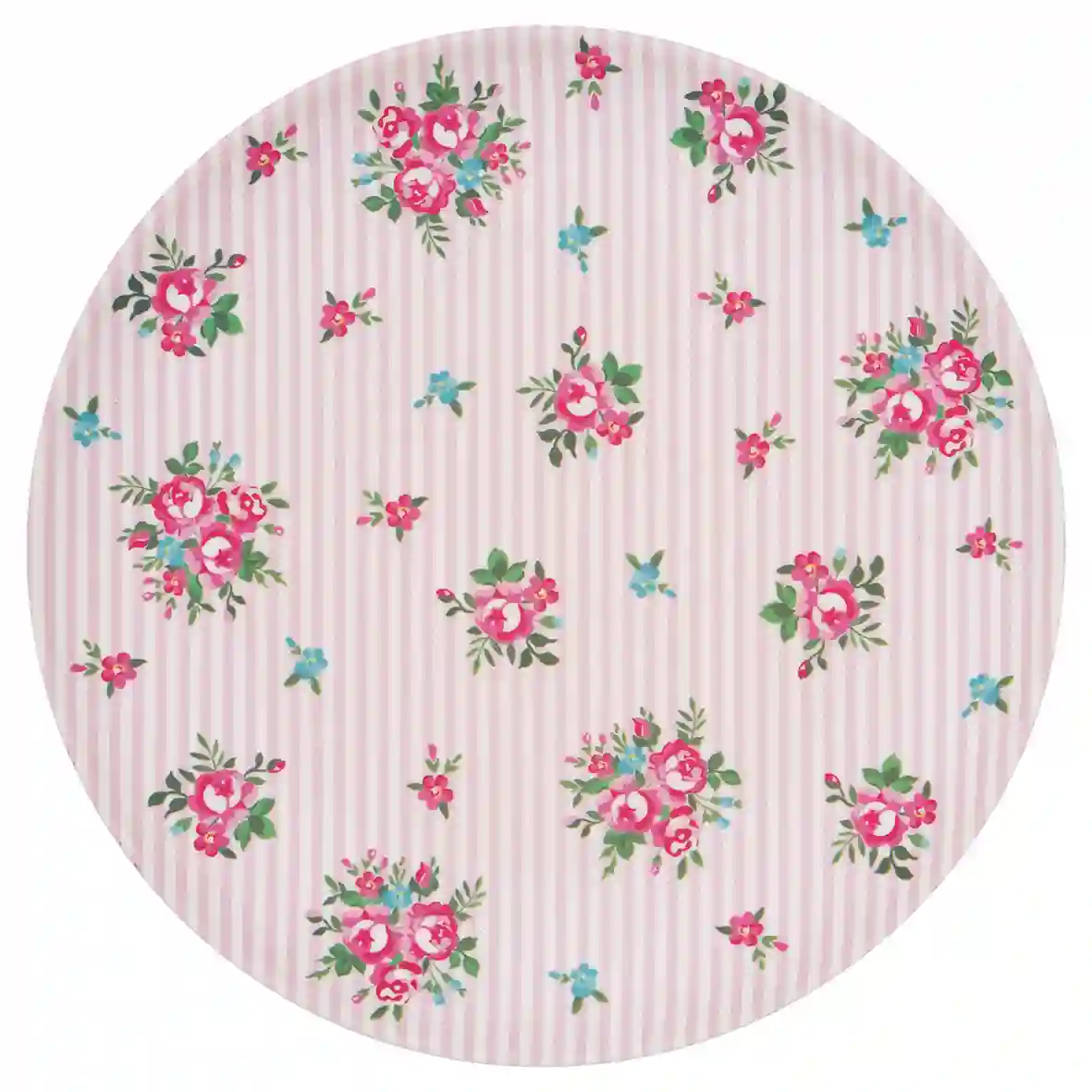 White and pink dish with flowers