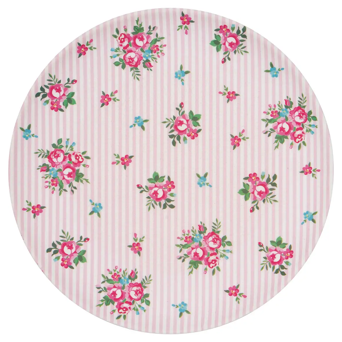 White and pink dish with flowers