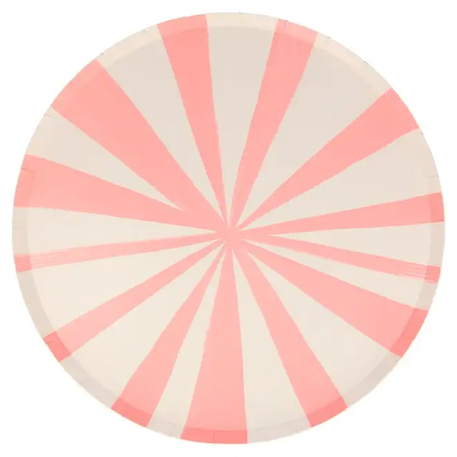 Large pink striped dish