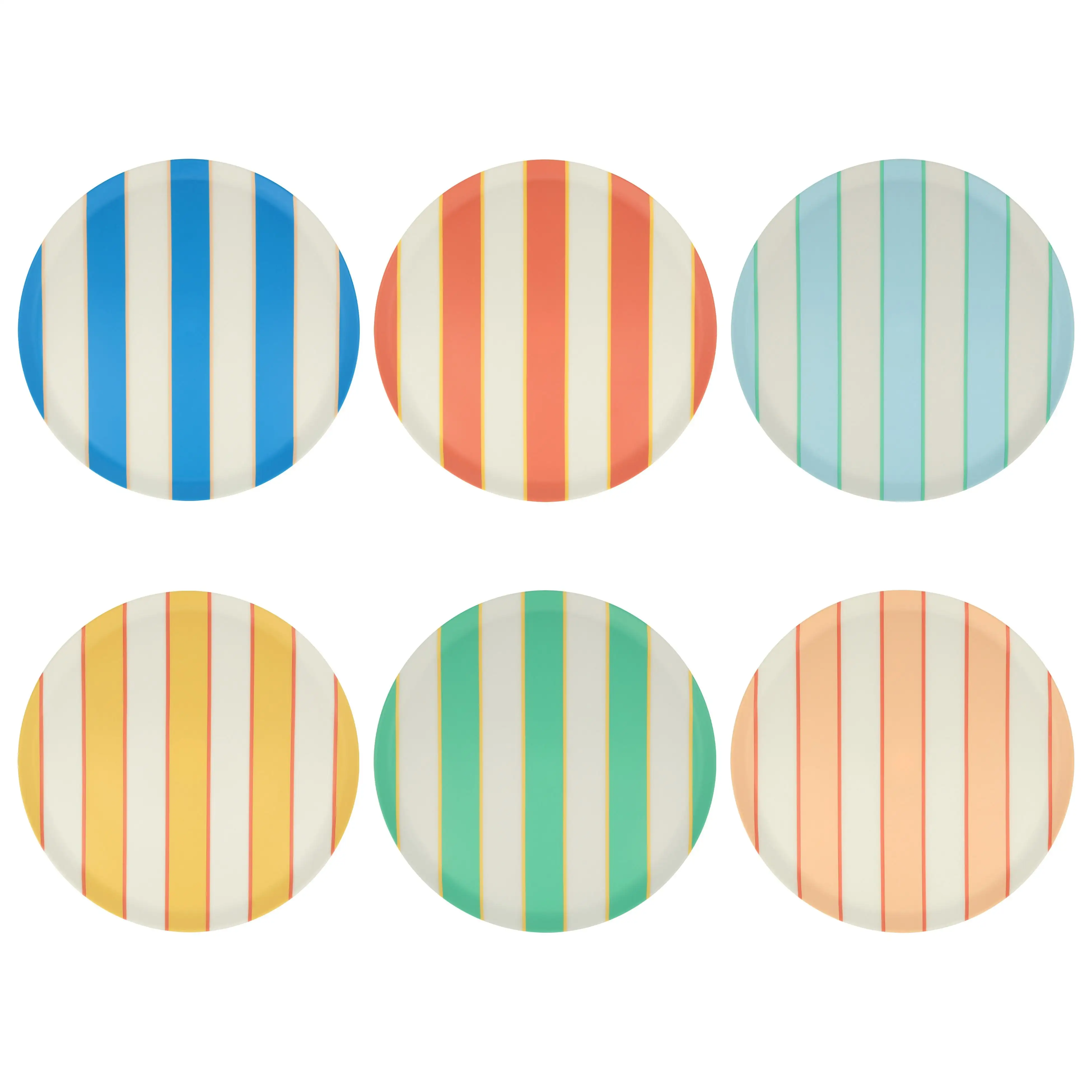 Large plate melamine with stripes