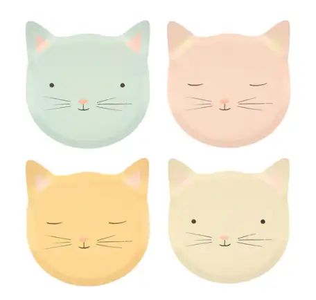 Colored kittens dishes