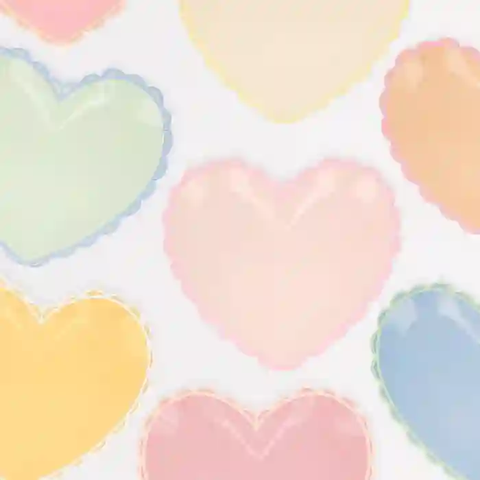 Heart -shaped plates with pastel colors