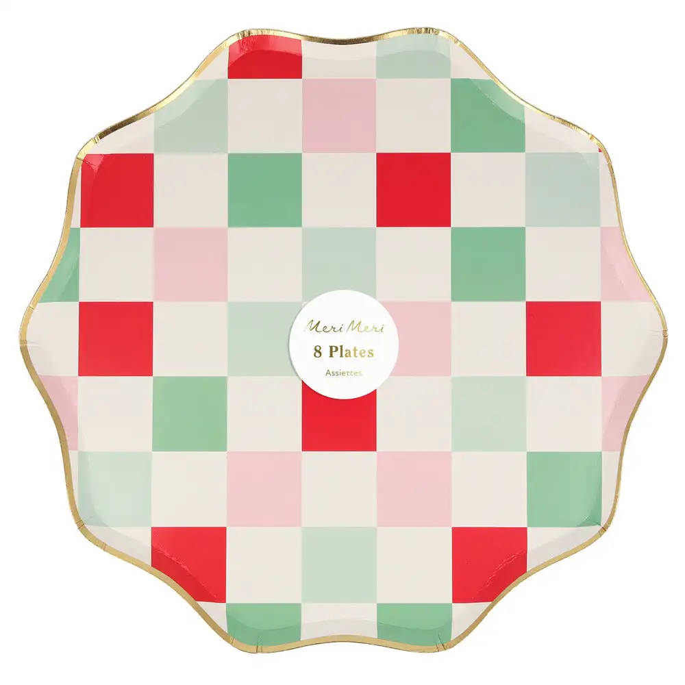 Large checkered dishes - Image 2