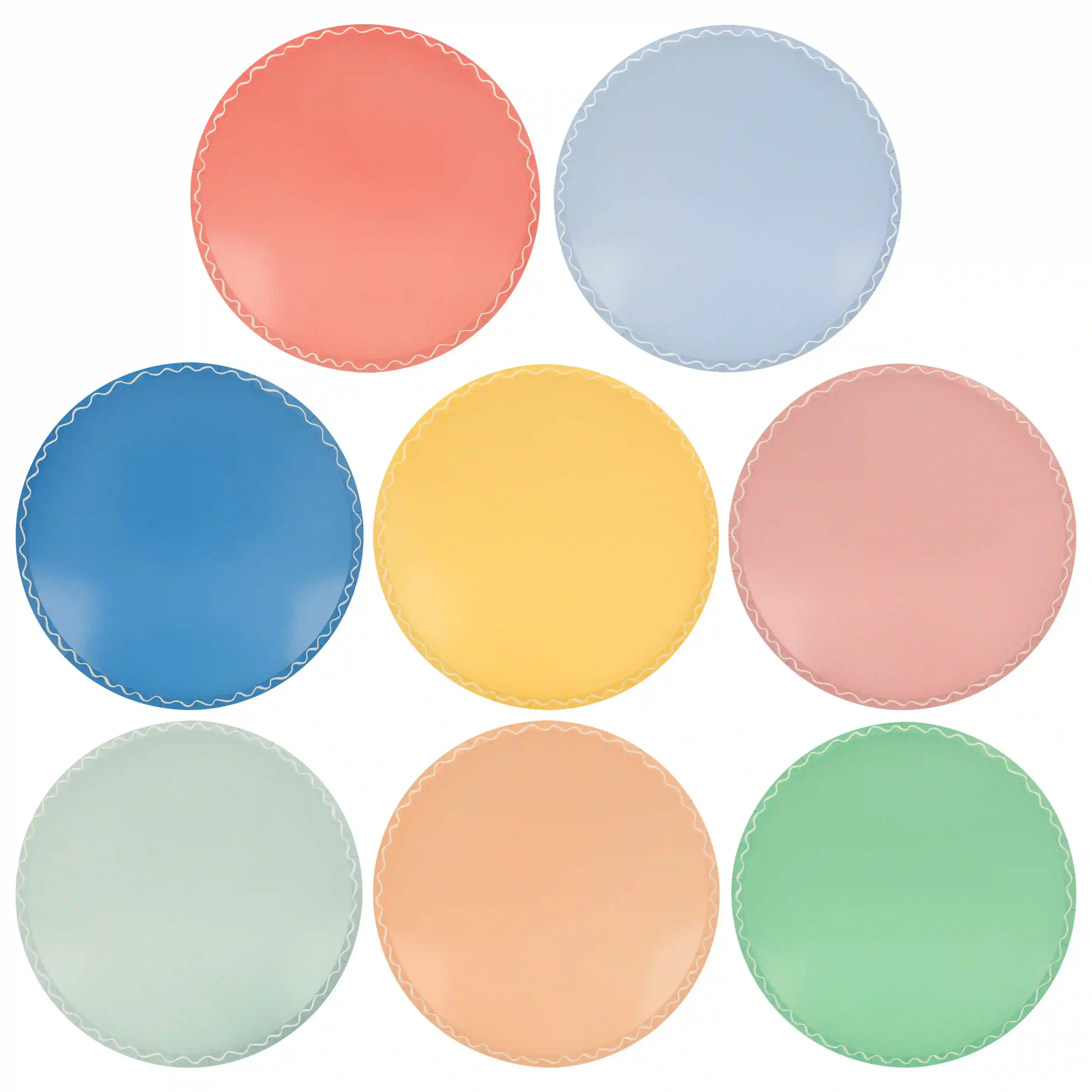 Large dishes with wavy edge