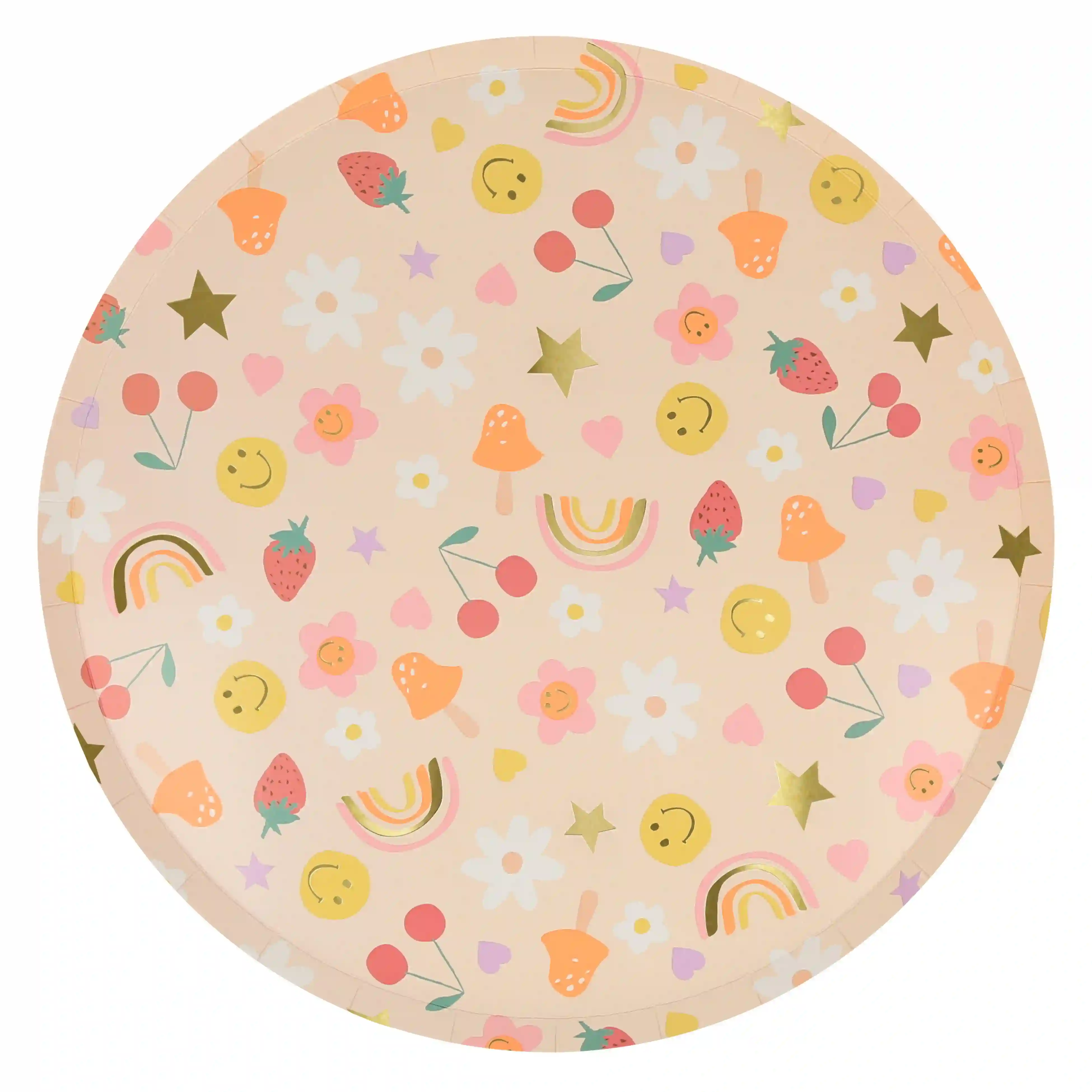 Platos grandes iconos felices