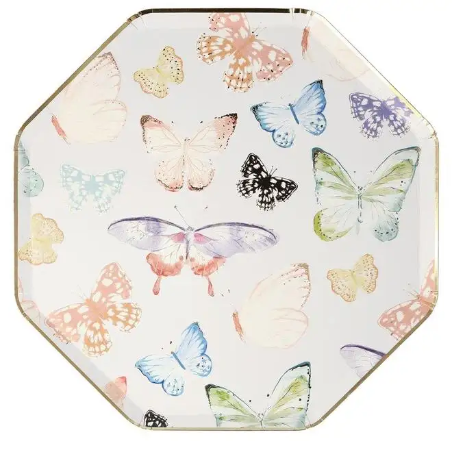 Platos grandes mariposas