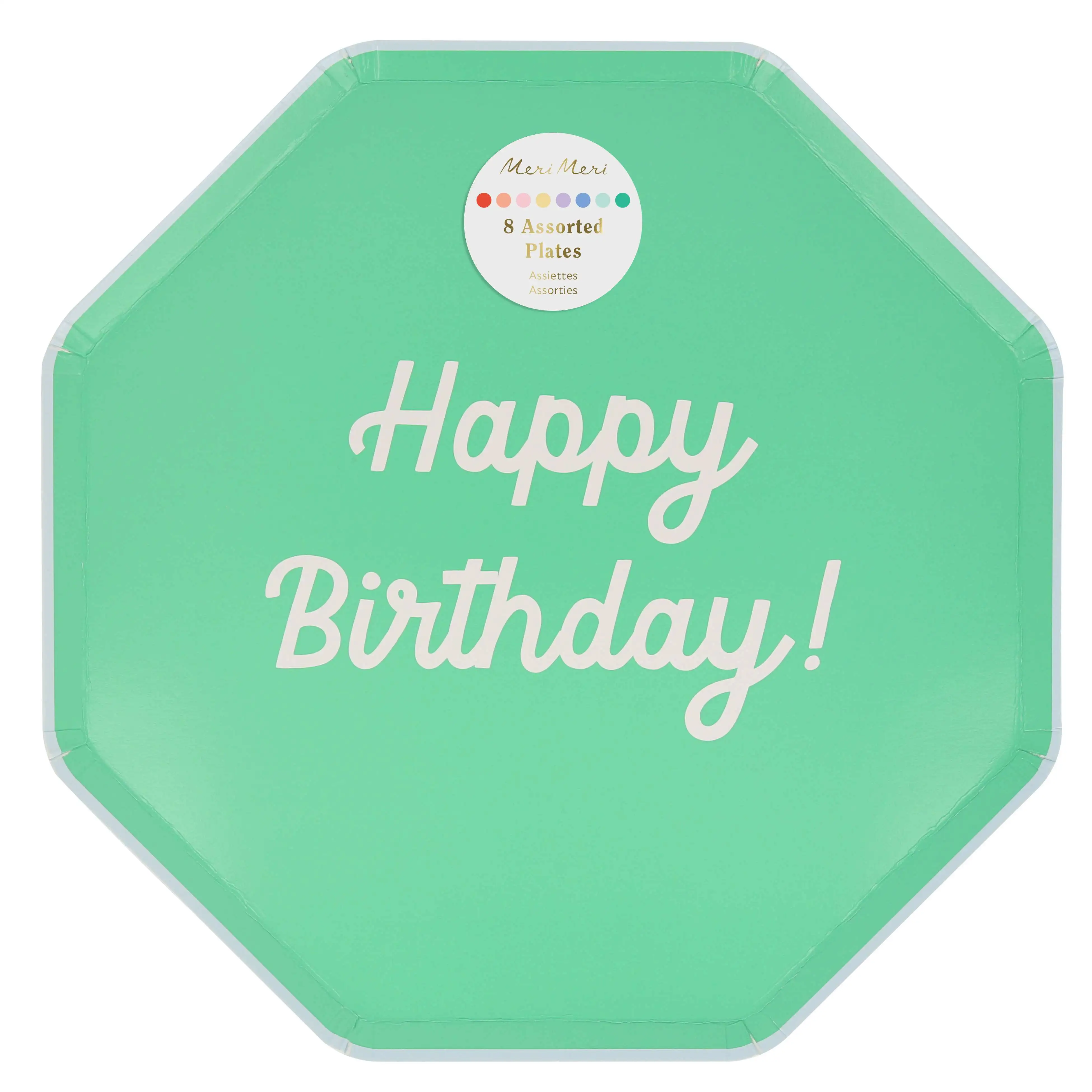 Platos Grandes Multicolor Feliz Cumpleaños - Imagen 10