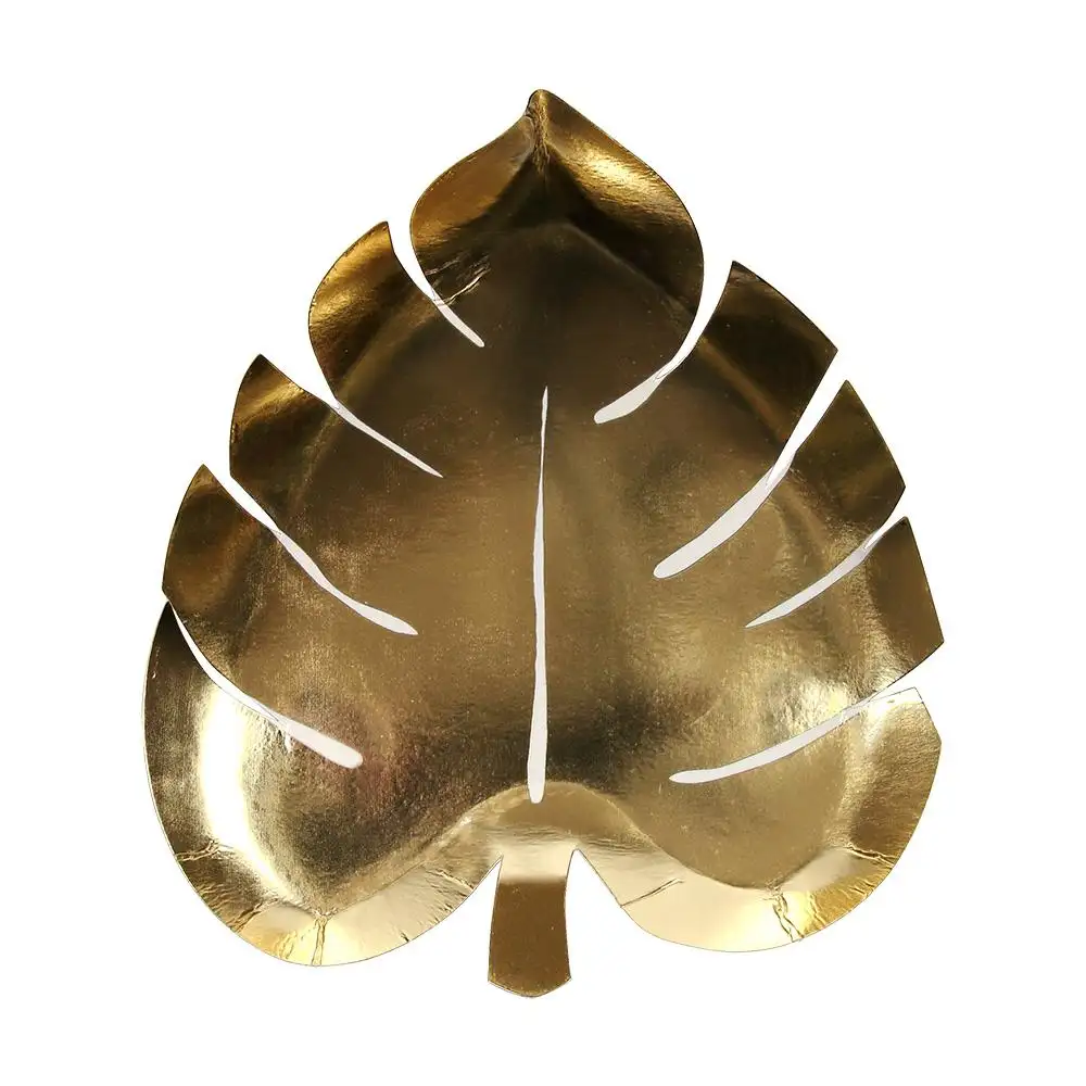 Platos hoja dorada