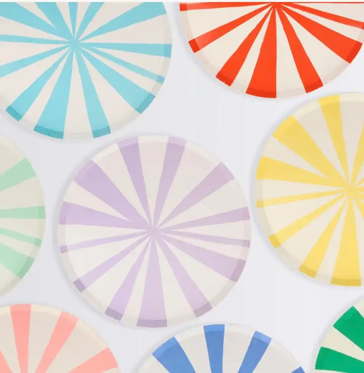 Medium colored stripe dishes - Image 2